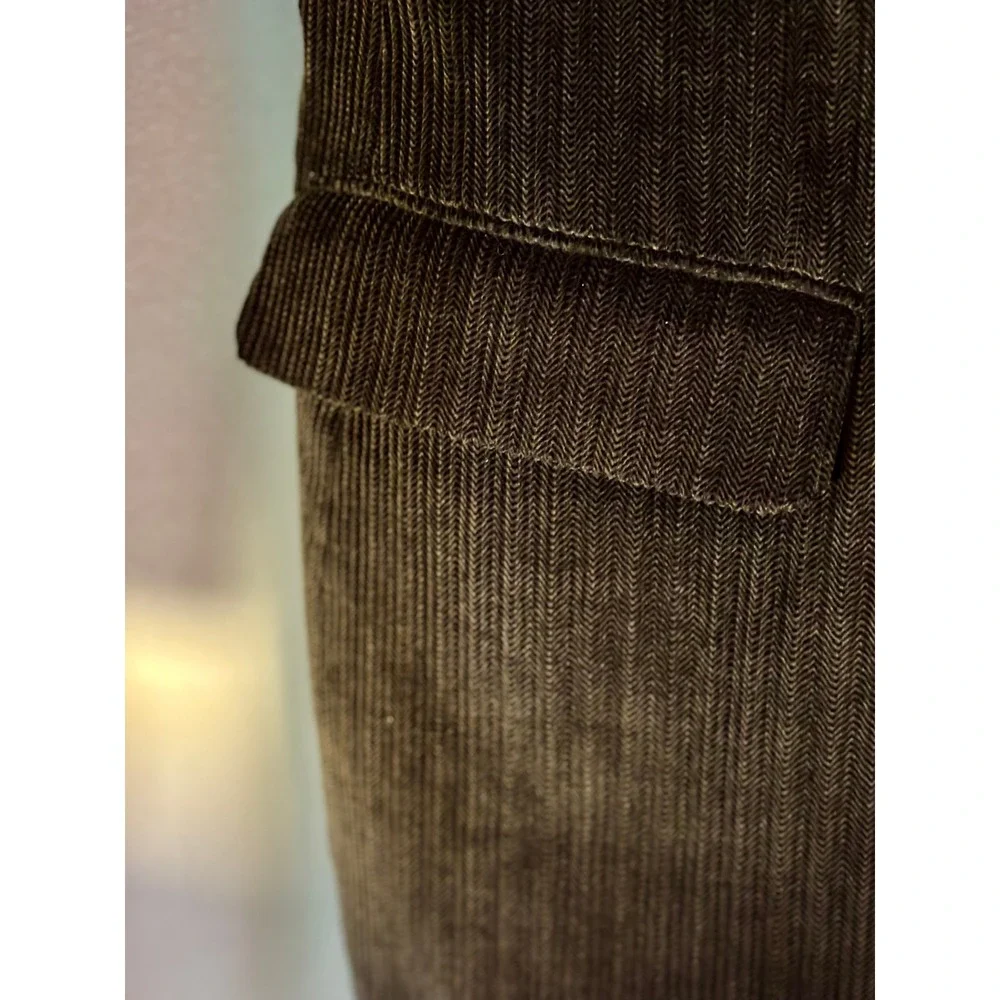 Dockers Mens Dark Gray Herringbone Corduroy Blazer Sport Coat 42L 100% Cotton
